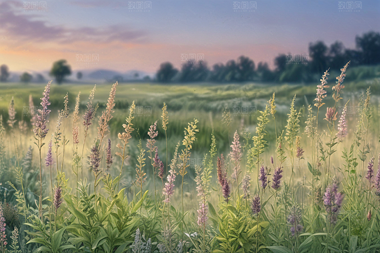 泽泻植物插图图片