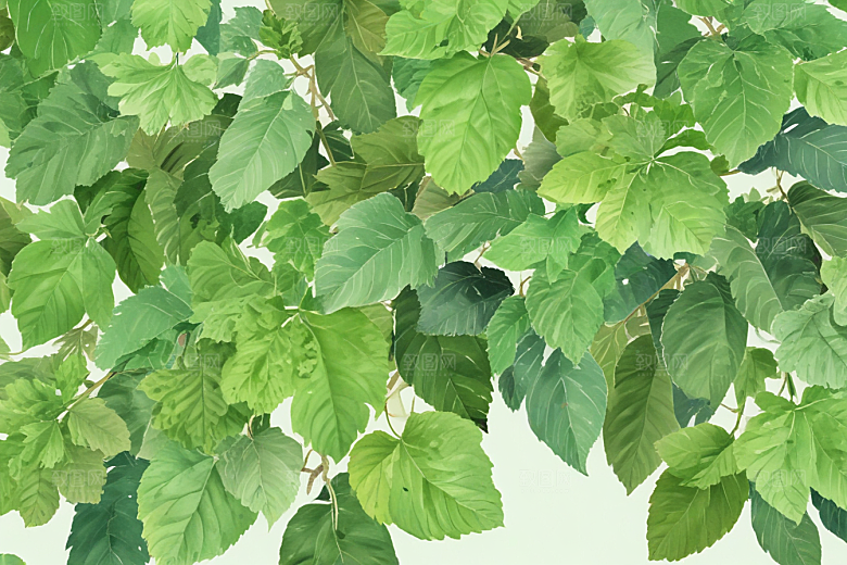 桑叶植物插图图片