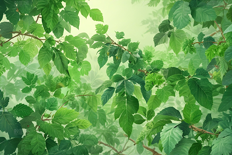 桑叶植物插图图片
