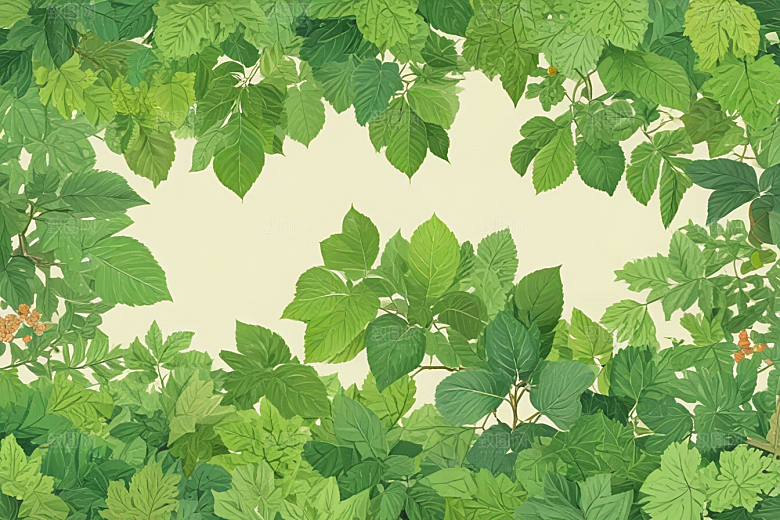 桑叶植物插图图片