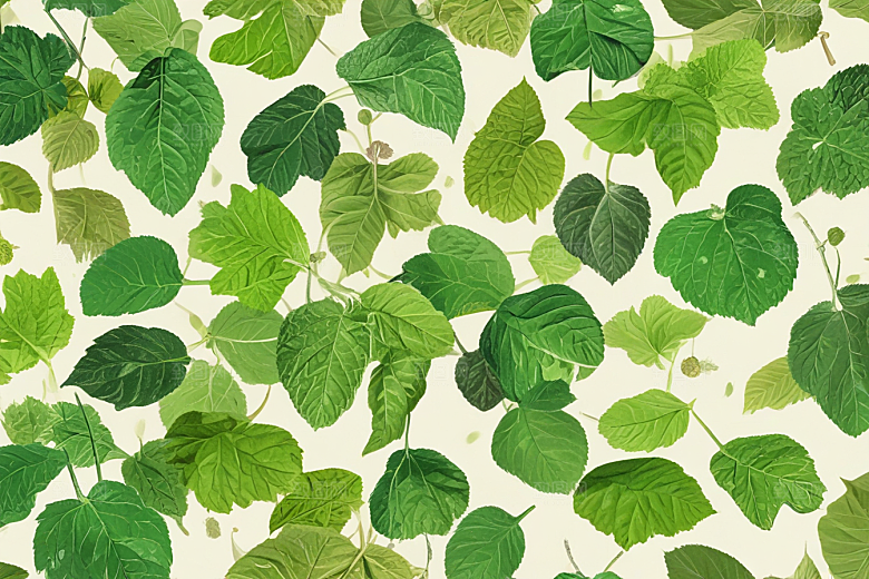桑叶植物插图图片