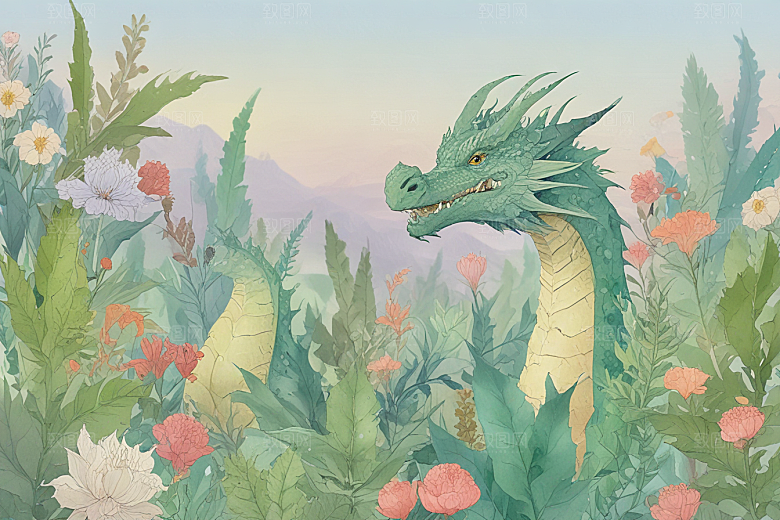 地龙植物插图图片