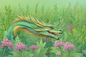 地龙植物插图图片