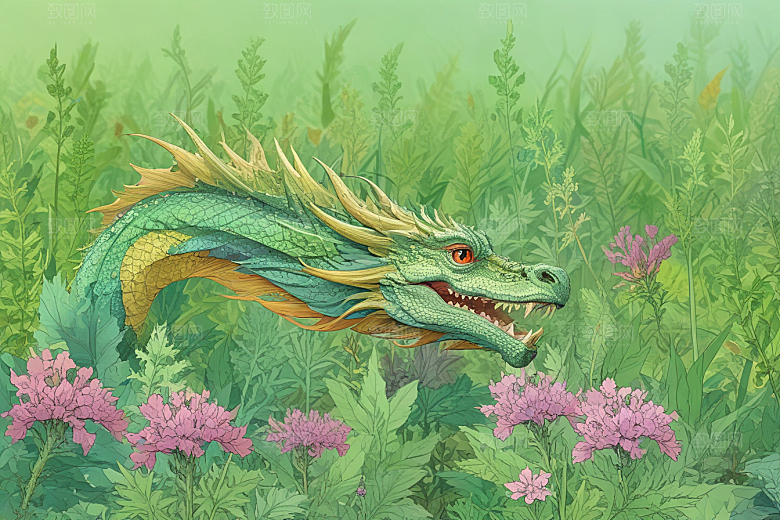 地龙植物插图图片