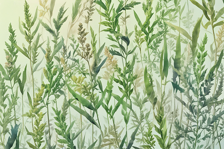 柏叶植物插图图片