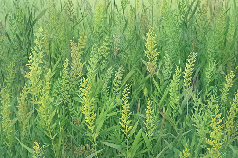 麻黄植物插图图片