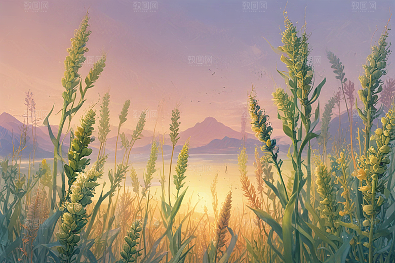 麻黄植物插图图片