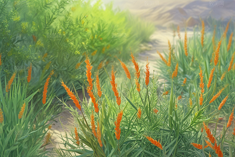 麻黄植物插图图片