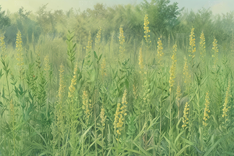麻黄植物插图图片