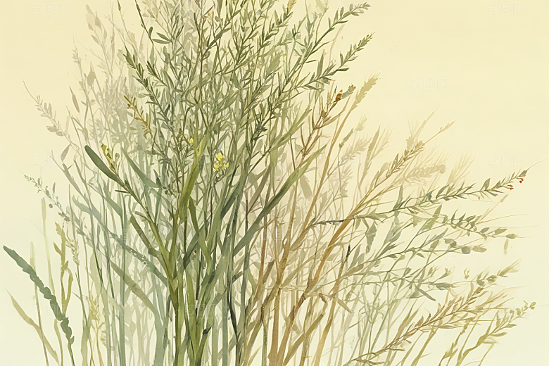 麻黄植物插图图片