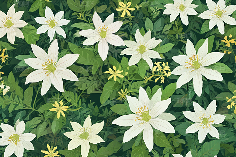 金银花植物插图图片