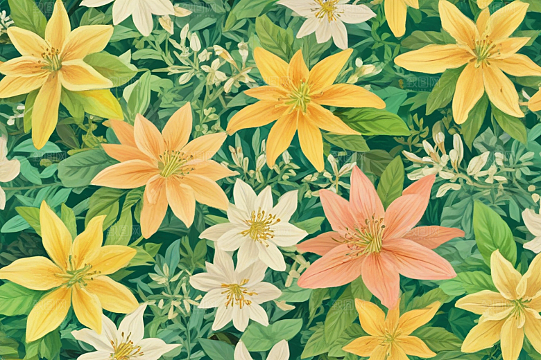 金银花植物插图图片