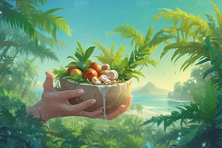 槟榔植物插图图片