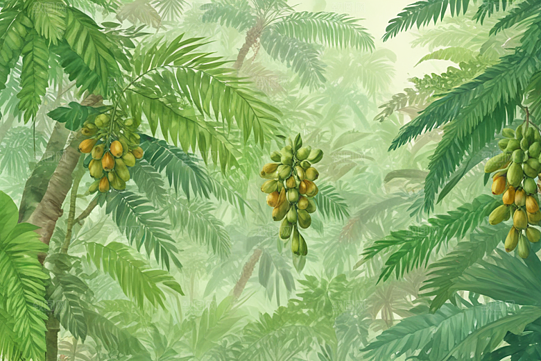 槟榔植物插图图片