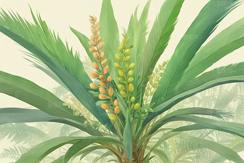 槟榔植物插图图片