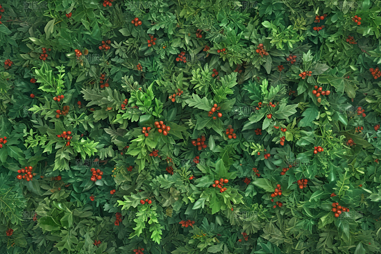 毛冬青植物插图图片