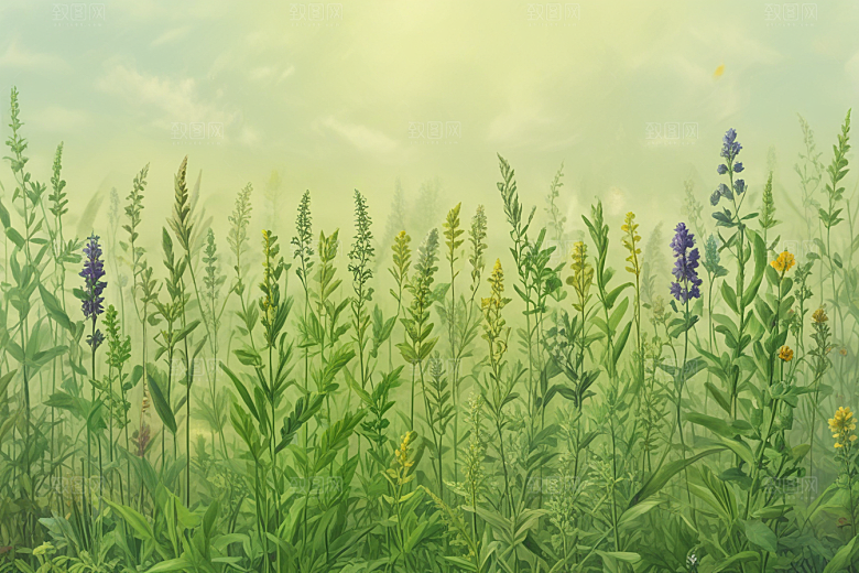 百部植物插图图片