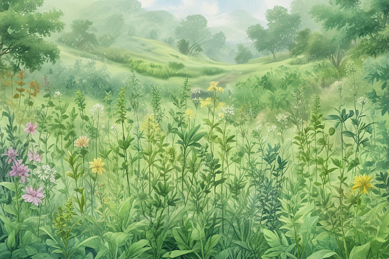 百部植物插图图片