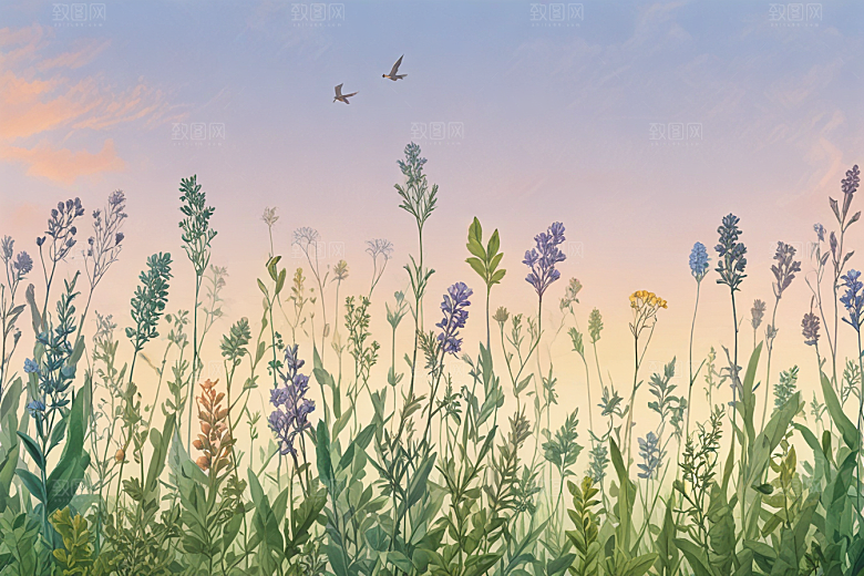 百部植物插图图片