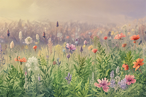 百部植物插图图片
