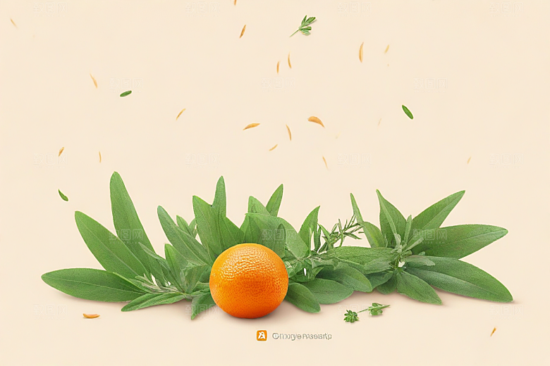 橘红植物插图图片