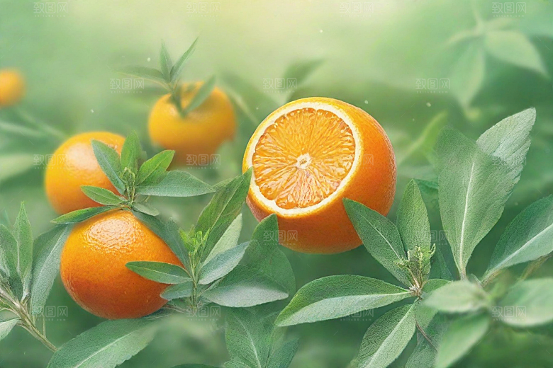 橘红植物插图图片