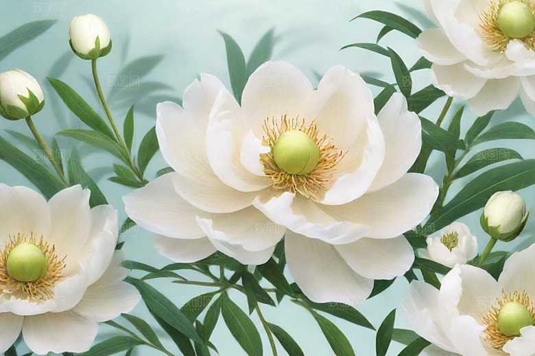 白芍植物插图图片