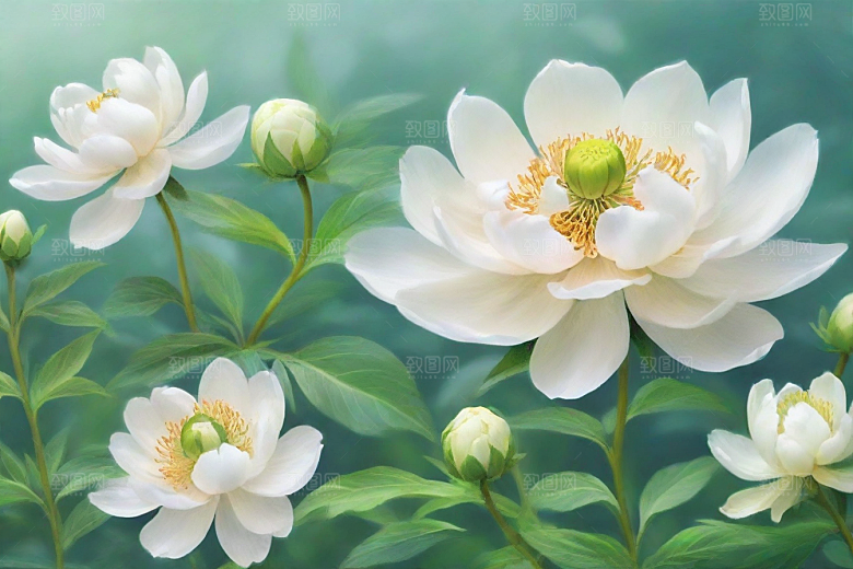 白芍植物插图图片