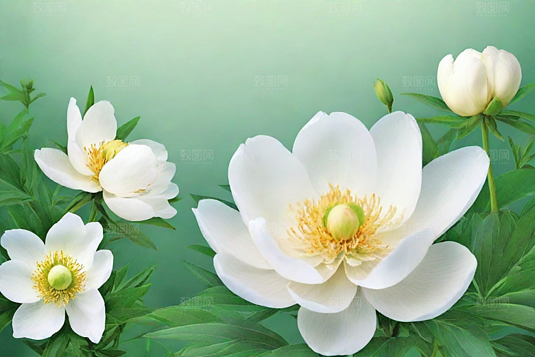 白芍植物插图图片