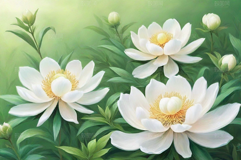 白芍植物插图图片
