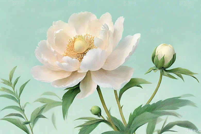 白芍植物插图图片