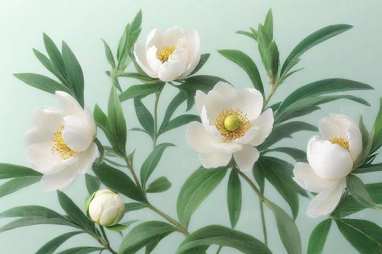 白芍植物插图图片