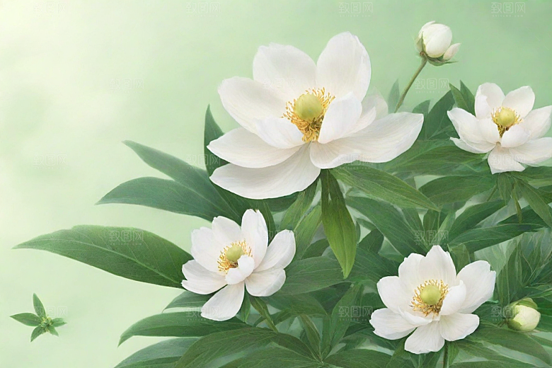 白芍植物插图图片
