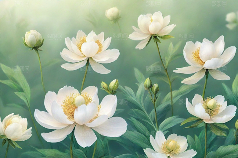 白芍植物插图图片