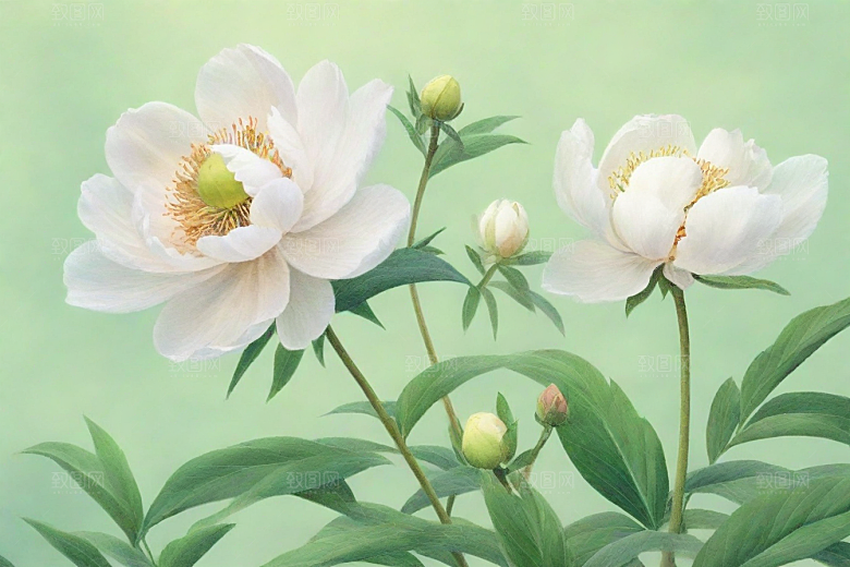 白芍植物插图图片