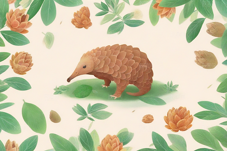 穿山甲植物插图图片