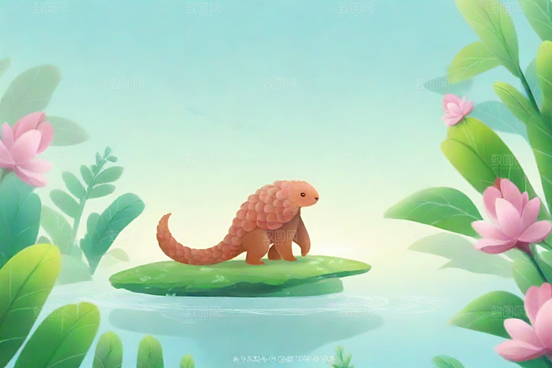 穿山甲植物插图图片