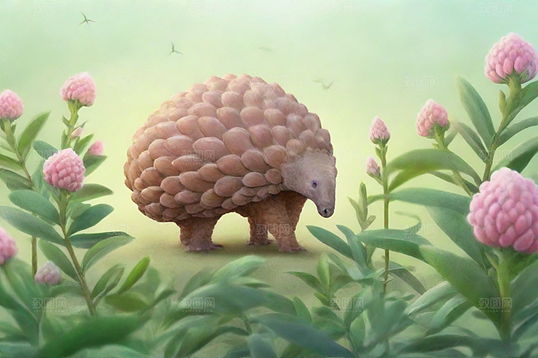 穿山甲植物插图图片