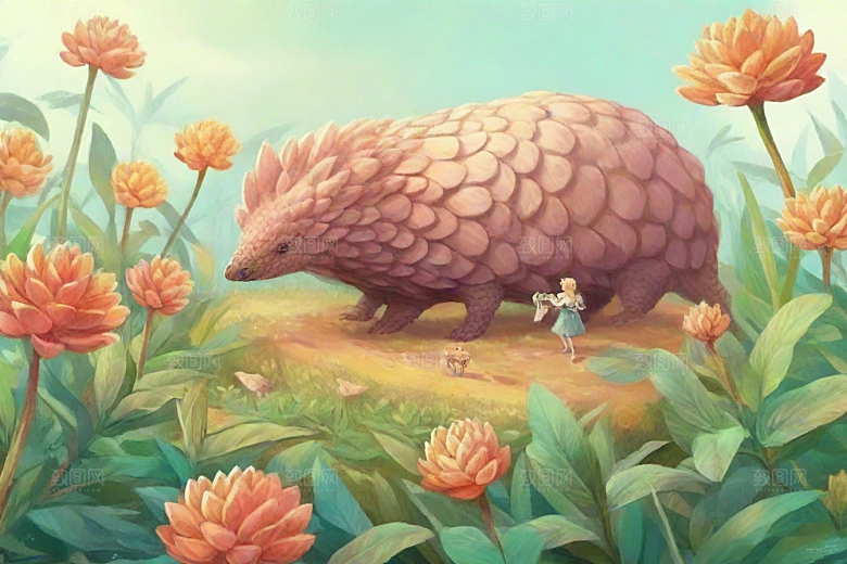 穿山甲植物插图图片
