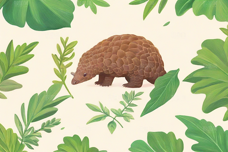 穿山甲植物插图图片