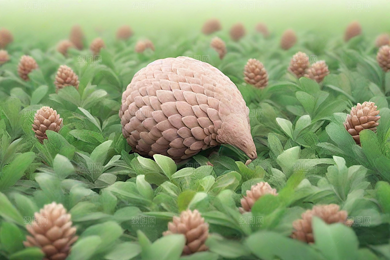 穿山甲植物插图图片