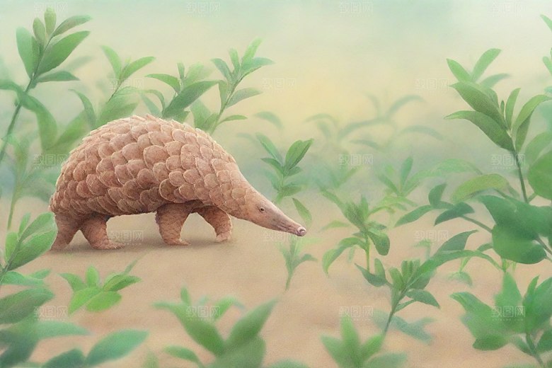 穿山甲植物插图图片