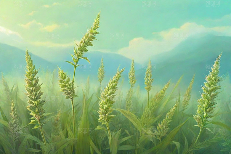 益母草植物插图图片