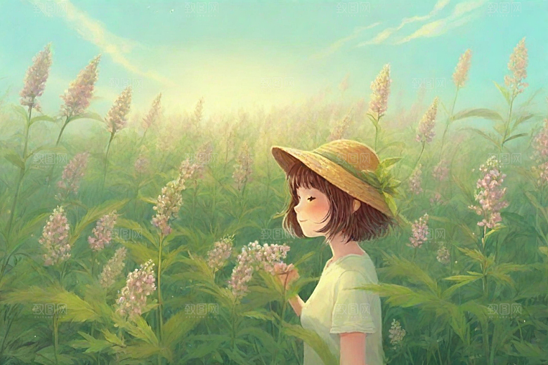 益母草植物插图图片