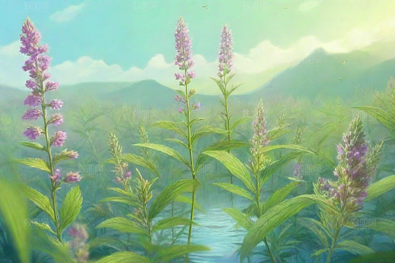 益母草植物插图图片