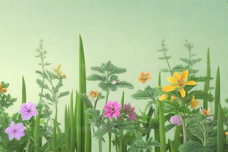 法半夏植物插图图片