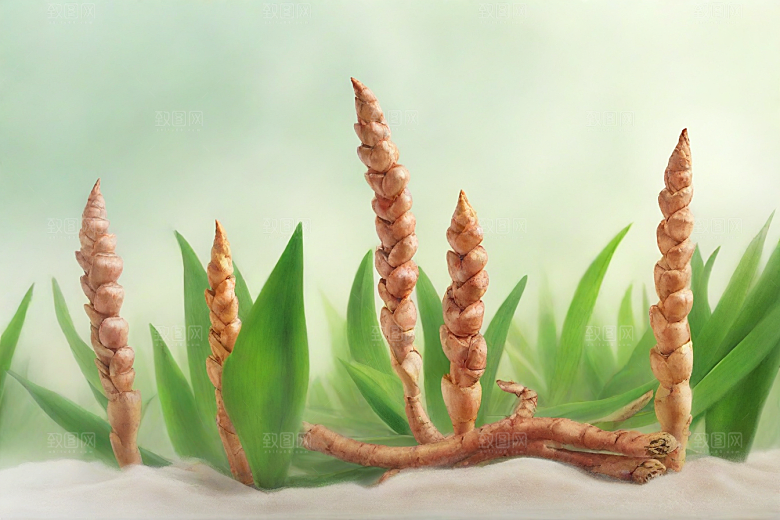 高良姜植物插图图片
