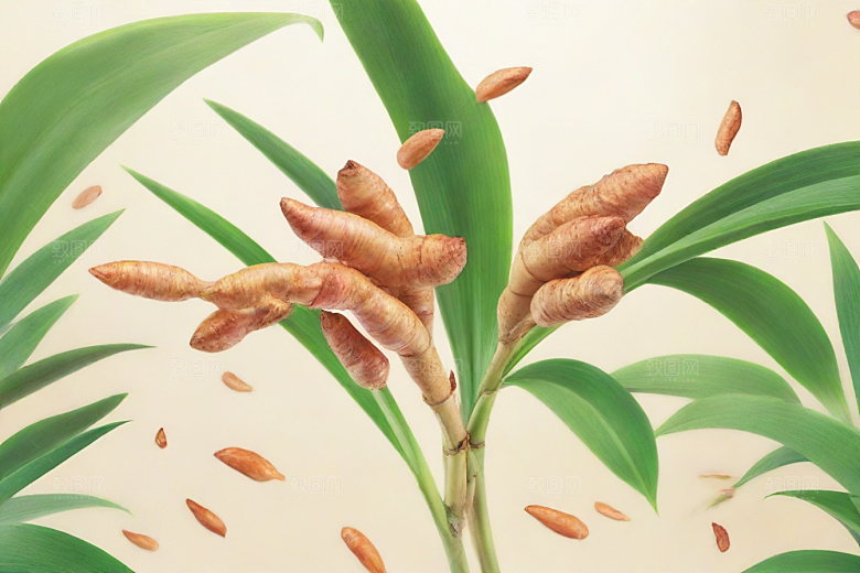 高良姜植物插图图片
