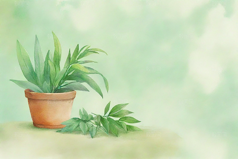 芡实植物插图图片