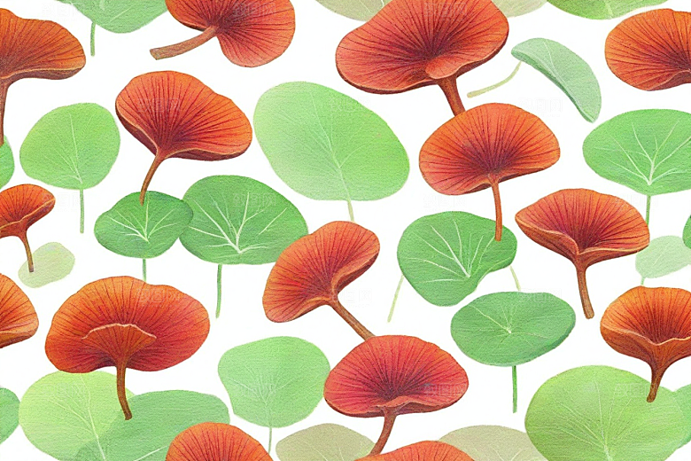 灵芝植物插图图片